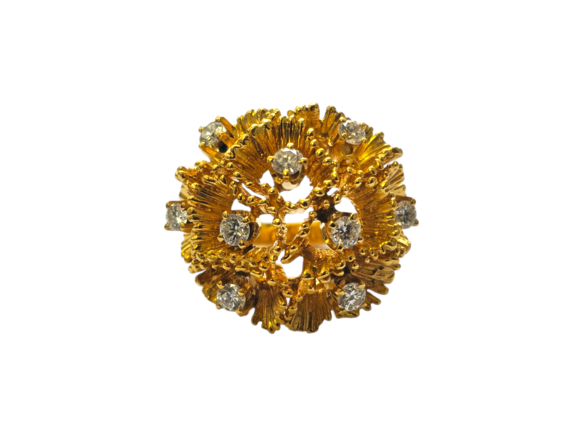 Vintage 18k Gold and Diamond Ring, Pendant and Earrings Set